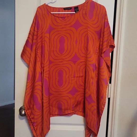 New York & Company Orange and Purple Tunic Top Size S - Picture 10 of 12